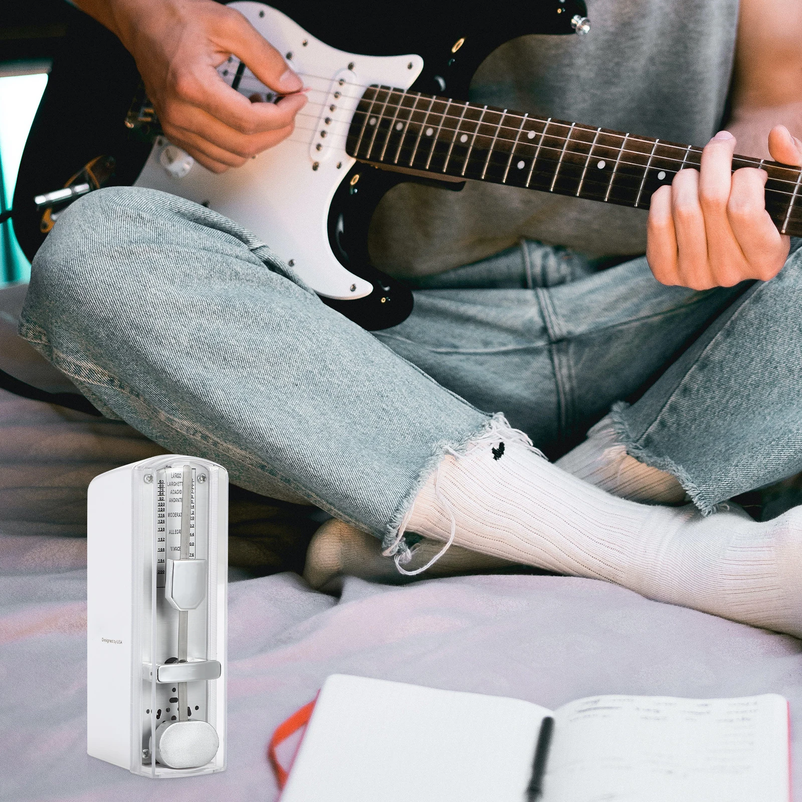 

Mechanical Metronome Mini Musical Instrument Tuner for Piano Guitar Child ABS Metal Durable Portable Suitable Beginners