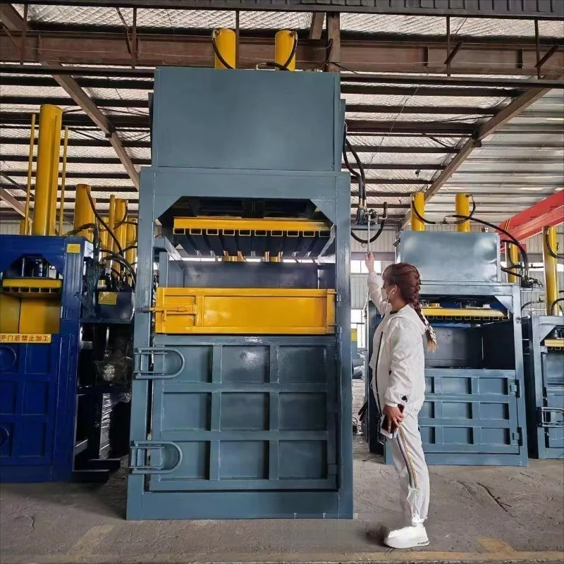 Vertical Hydraulic Baler Machine for Waste Paper Plastic Bottle Aluminum Can Scrap Yard Compactor Unit
