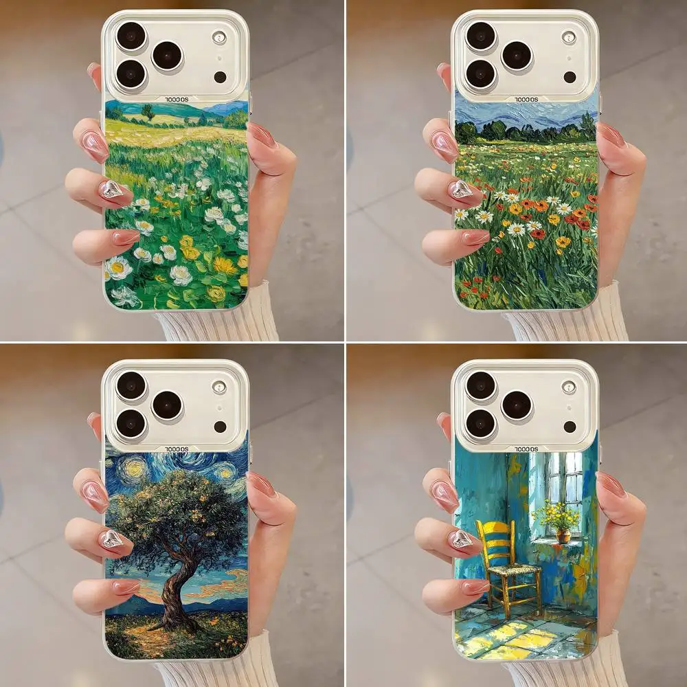 

Painting G-Gogh Art Phone Case For iPhone 17,16,13,12,X,11,15,14,Pro,Max,Plus,SE4,Air,Mini White IMD HD Matte