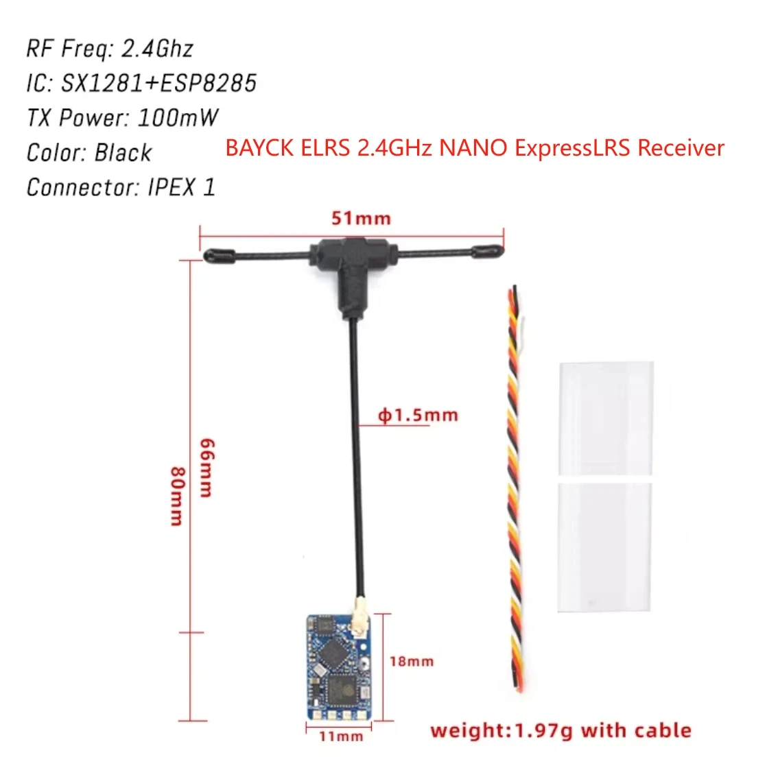 �y�Z�[�����zNEW BAYCK ELRS 915MHz / 2.4GHz NANO ExpressLRS ���V�[�o�[ T�^�A���e�i�t�� Wifi�A�b�v�O���[�h�Ή� RC FPV�h���[���p�[�c�p