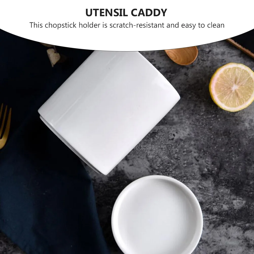 

1 шт., керамический держатель для палочек для еды, белый устойчивый к царапинам кухонный органайзер, ящик для хранения посуды, можно мыть в посудомоечной машине