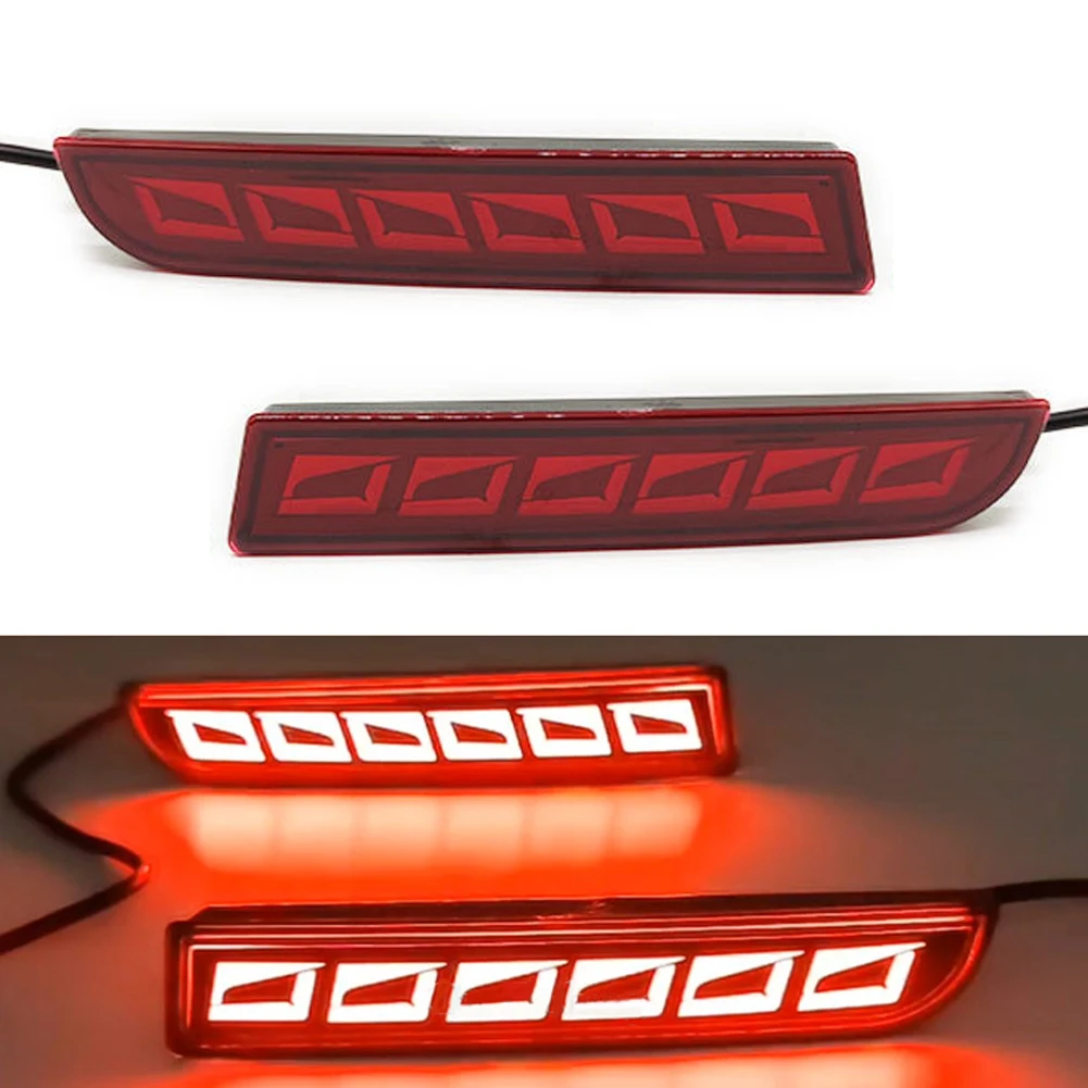 

1 пара красных светодиодных задних бамперных фонарей-отражателей с функцией указателя поворота и стоп-сигнала, IP67, для Mitsubishi Lancer 2008-2017