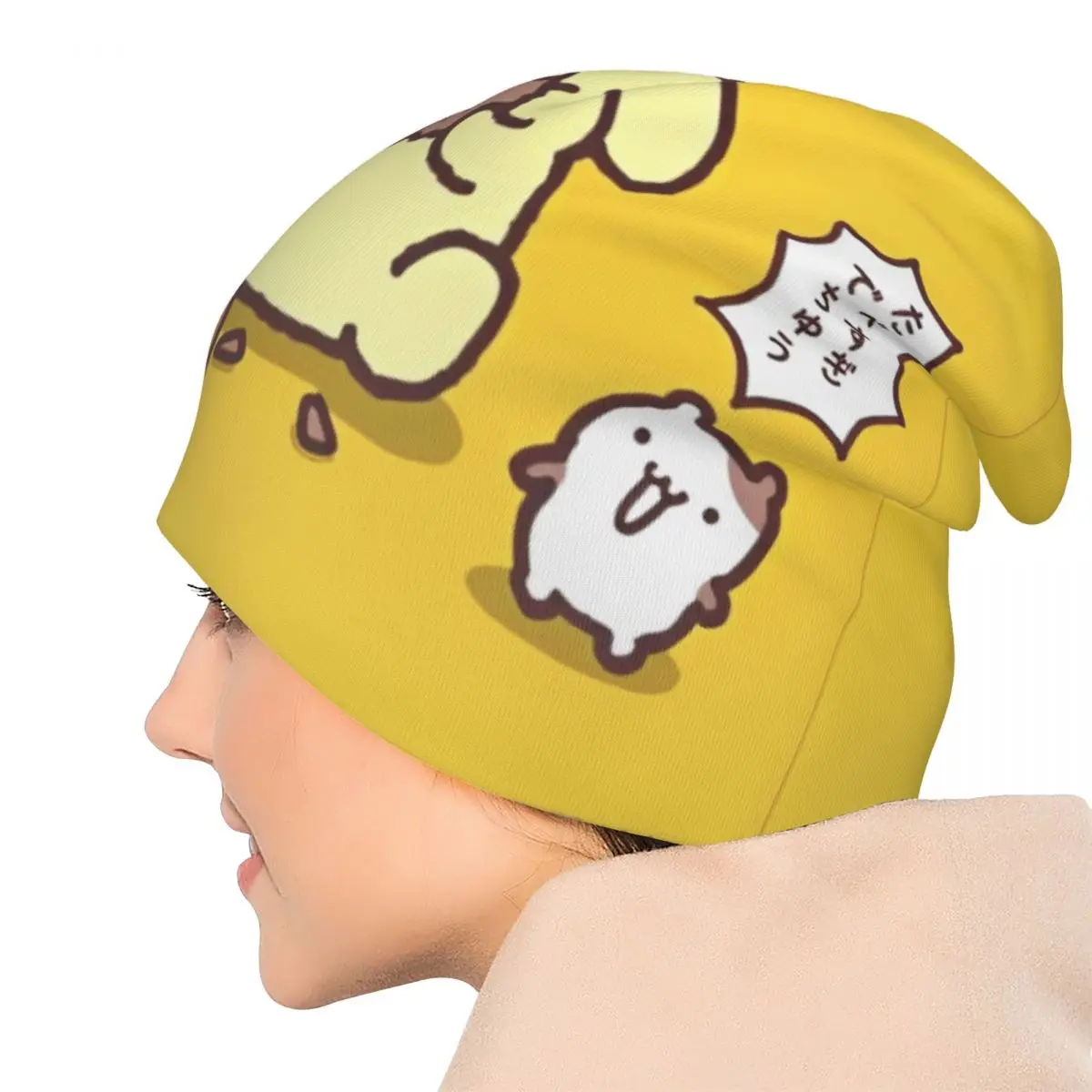 ポムポムプリンクッキーを食べるキャップヒップホップ男性女性スキースカリービーニー帽子夏暖かいデュアルユースボンネット帽子