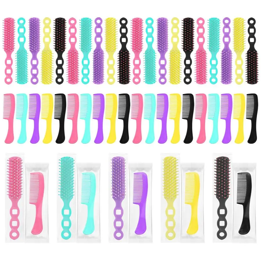 

Набор расчесок и щеток в индивидуальной упаковке для бездомых, одноразовые расчески и щетки для волос, распутывающие волосы, для женщин