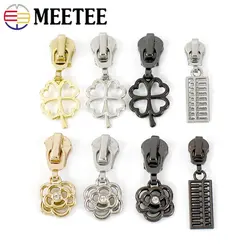 5 pezzi 3 #   5 #   Cursore estrattore per cerniere in metallo Borsa Giacca Abbigliamento Decorativo Zip Pull Head Kit di riparazione fai da te Accessori per cucire