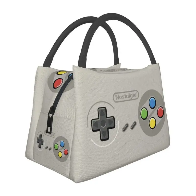 

Retro Video Game Turbo Controller Insulated Lunch Bags for Women Gamer Lover Resuable Thermal Cooler Bento Box Camping Travel
