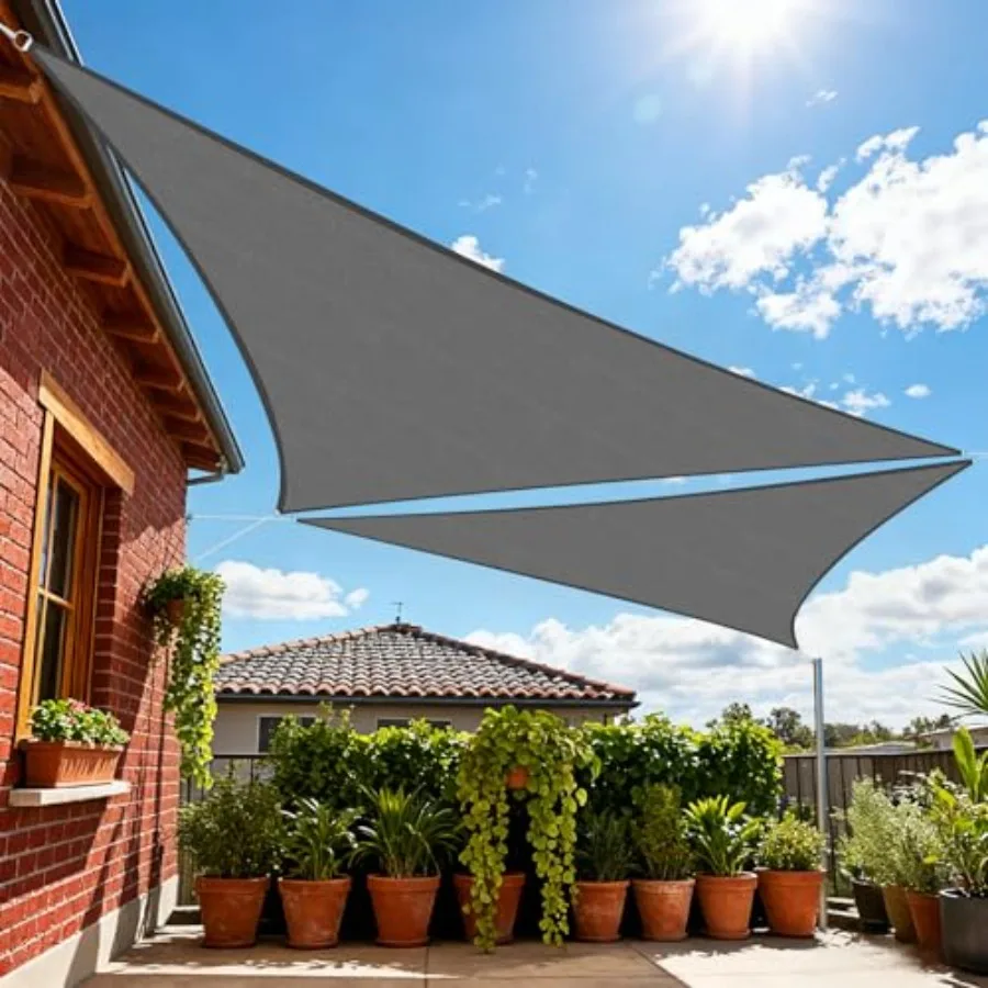 

Shade Sail 24'X24'X33.9' Triangle Dark Grey UV Block Breathable Sun Shade Canopy for Outdoor Patio Garden Deck Backyard