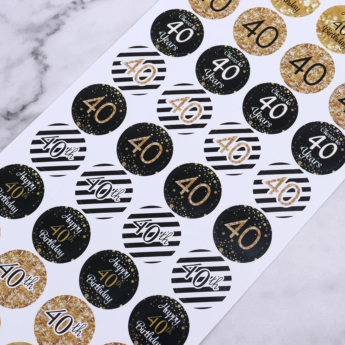 

432Pcs Creative 50th Birthday Stickers Round Labels Self-Adhesive Party Favors Decals Decorations