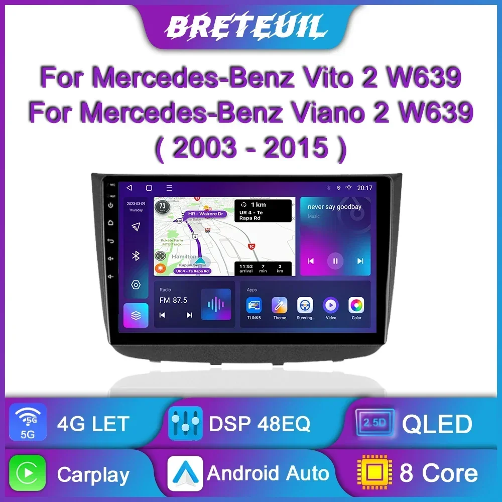 For Mercedes Benz Vito W639 Viano W639 2003 – 2015 Android Car Radio Multimedia Player GPS Navigation Carplay Screen Auto Stereo