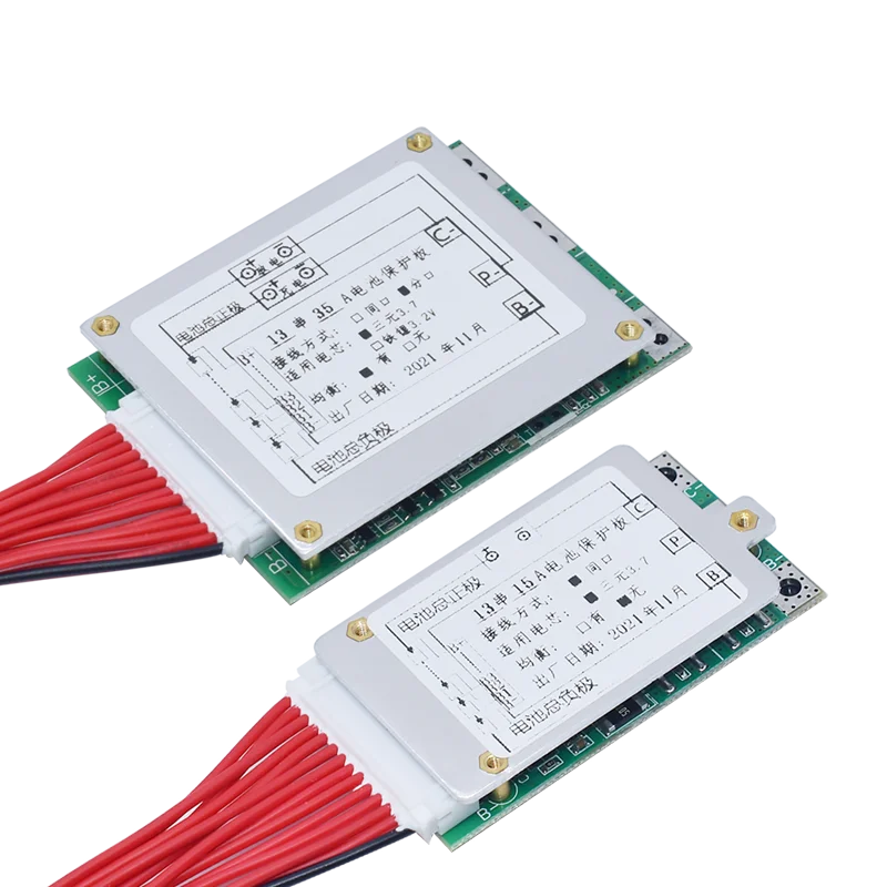 Płytka zabezpieczająca BMS 13S 35A 48V do akumulatorów Li-ion, zintegrowana płytka PCB z funkcją balansowania do pakietów baterii 18650 — zdjęcie produktu 7