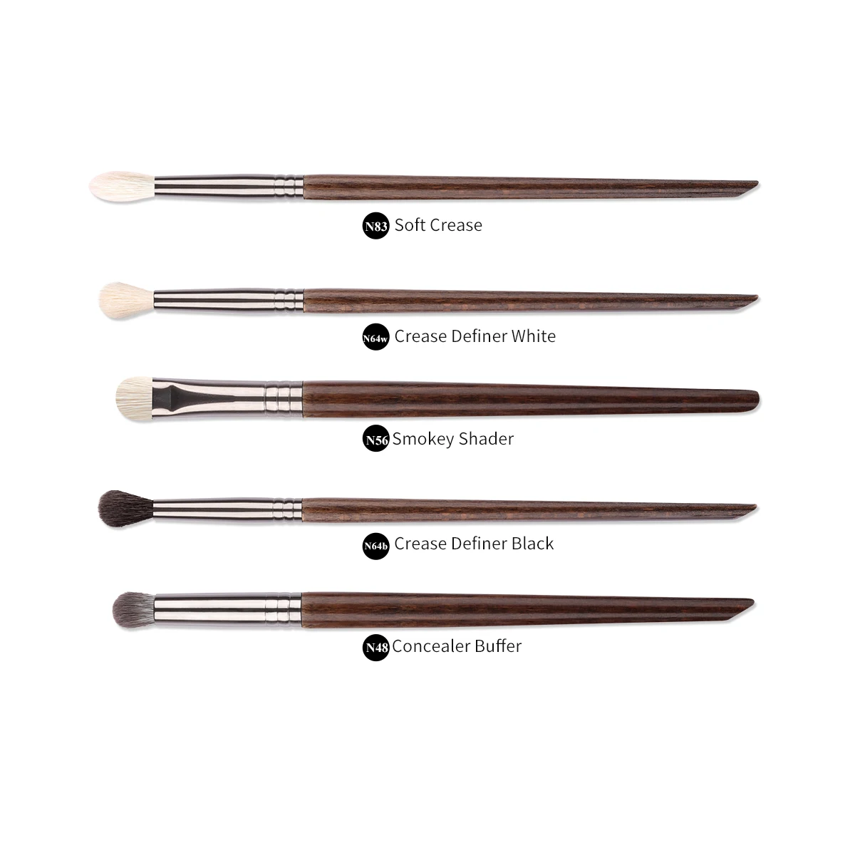 Bethy Beauty Makeup Brush Set 5 Pcs  Eye Shadow Goat Hair Soft Crease Conclear Buffer Makeup Tools