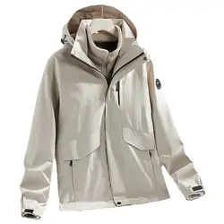 Winter Hiking Jacket Men Women's Detachable Fleece Liner Two-Piece Suit Windbreaker Waterproof Coat Mountaineering Top