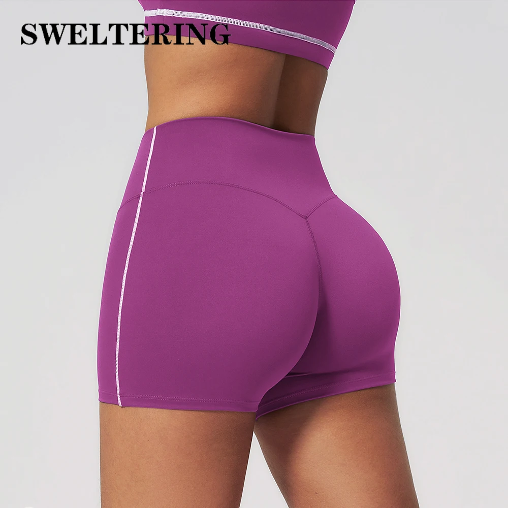 Summer Running Sports Shorts Women Buttock Lift Yoga Leggings Breathable Cycling Slim Fit Workout Shorts High Waist Yoga Shorts