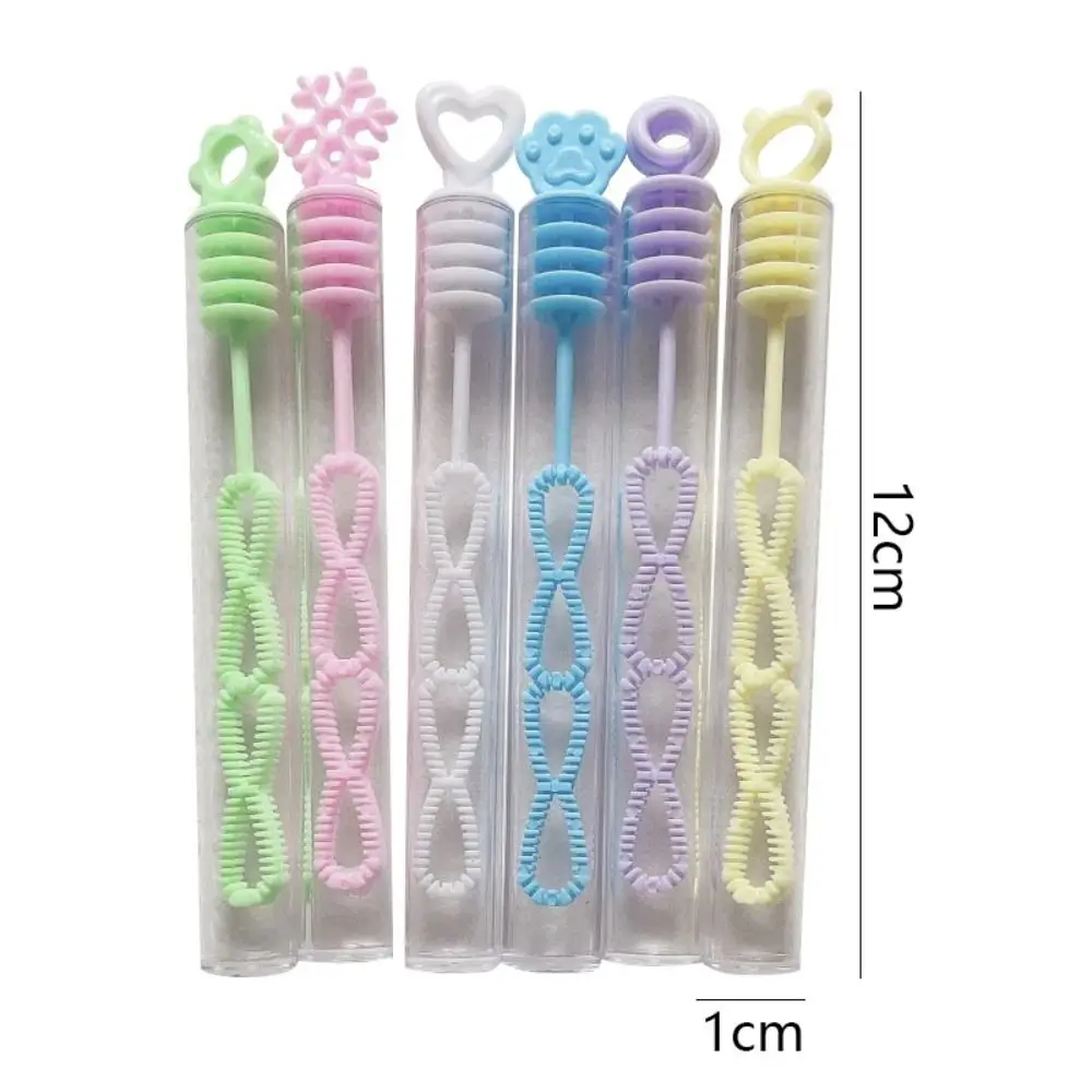 10 Uds. De tubo vacío de burbujas coloridas y divertidas, máquina de burbujas bonita de dibujos animados, juguetes, recuerdo de fiesta de cumpleaños, regalo de Carnaval