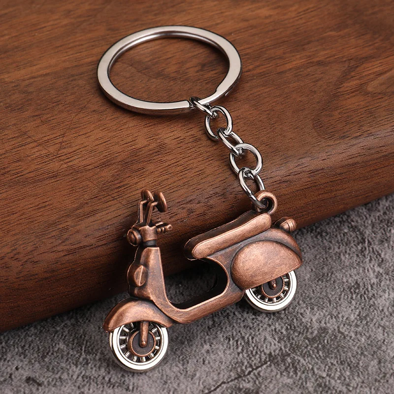 Fashion 3D Motorcycle Scooter Keychain Classic Electric Vehicle Pendant Keyfob For Men Women Making DIY Jewelry Keyring Gift
