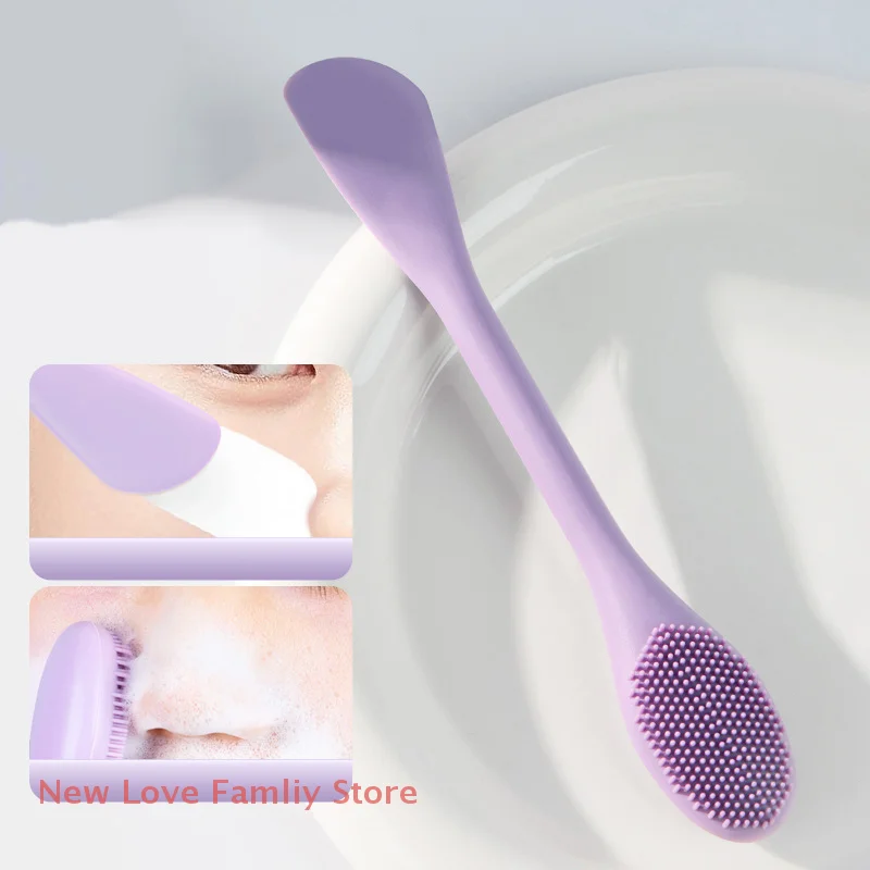 (Nouveau) brosse de masque Facial en Silicone à Double tête brosse de nettoyage de Massage du visage bricolage grattoir de Film de boue outil de soins du visage SPA Salon de beauté