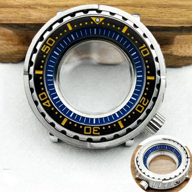 Boîtiers de montre en verre saphir de thon, 47mm, adaptés au mouvement NH34 NH35 NH36 4R35 7S26, couverture arrière transparente, boîtiers de montre de plongée