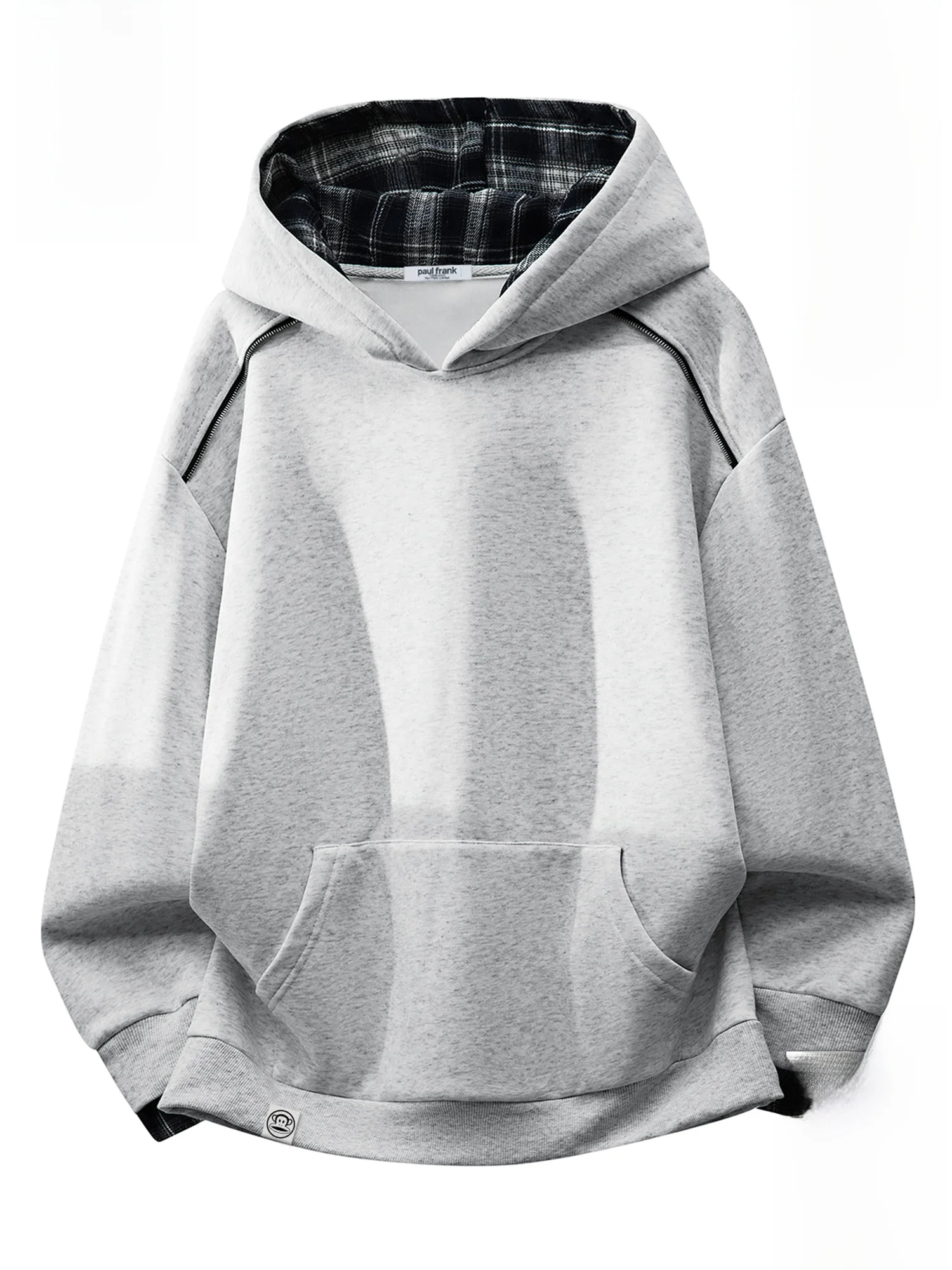 

PaulFrank Men's Fce Lined Hoodie Casual All Match Loose Fit Overhead Sweatirt Winter Comfortable Long Sve T-irt