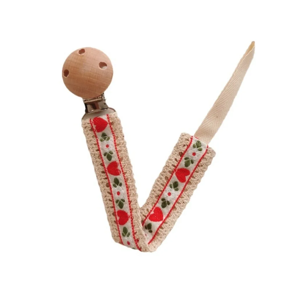 

Ethnic Style Baby Cloth Pacifier Chain Wooden Clip Adjustable Soother Holder Teether Toys Straps Dummy Clips Nipple Holder Clips