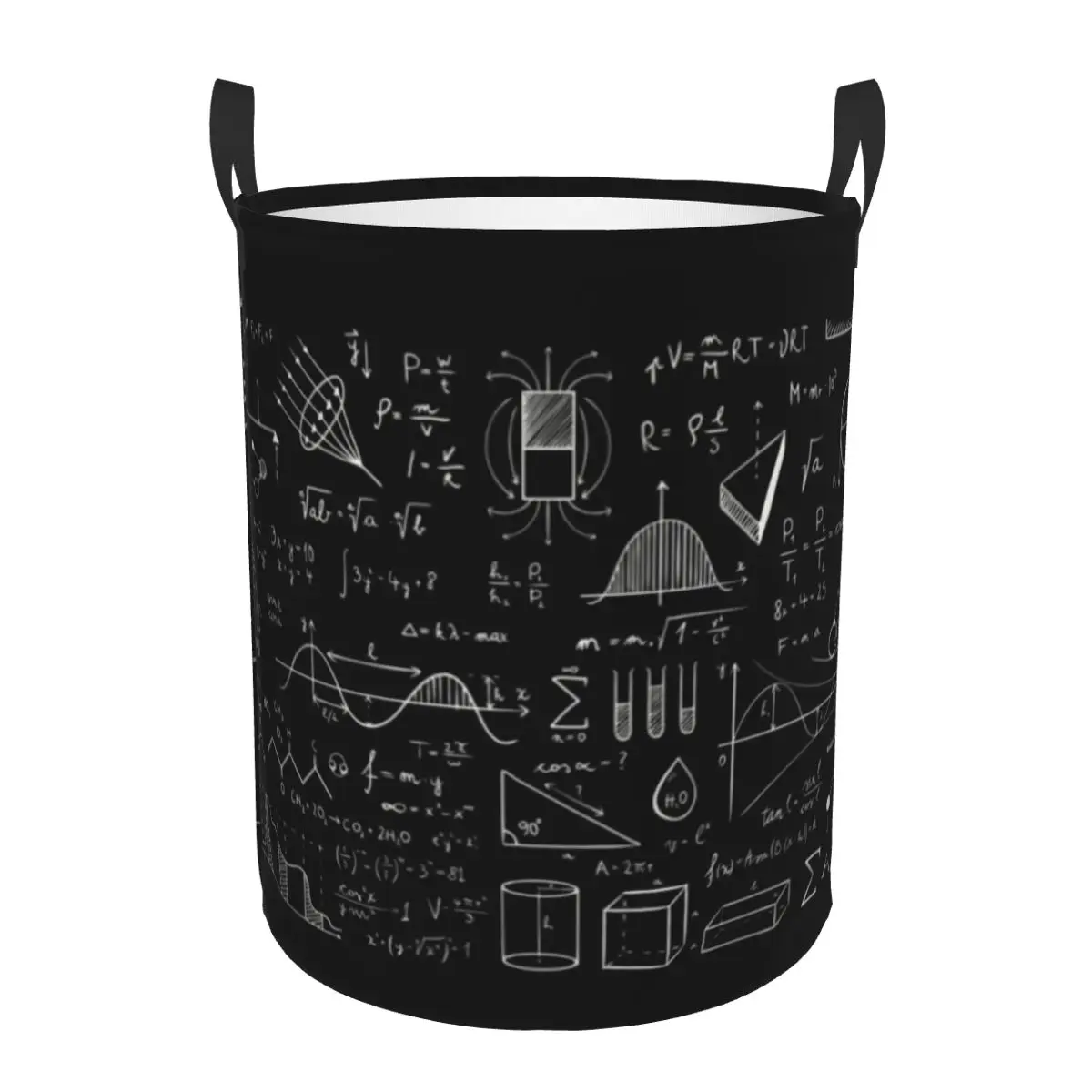 Math Science Physics Laundry Basket Collapsible Laboratory Technology Clothes Hamper for Baby Kids Toys Storage Bin