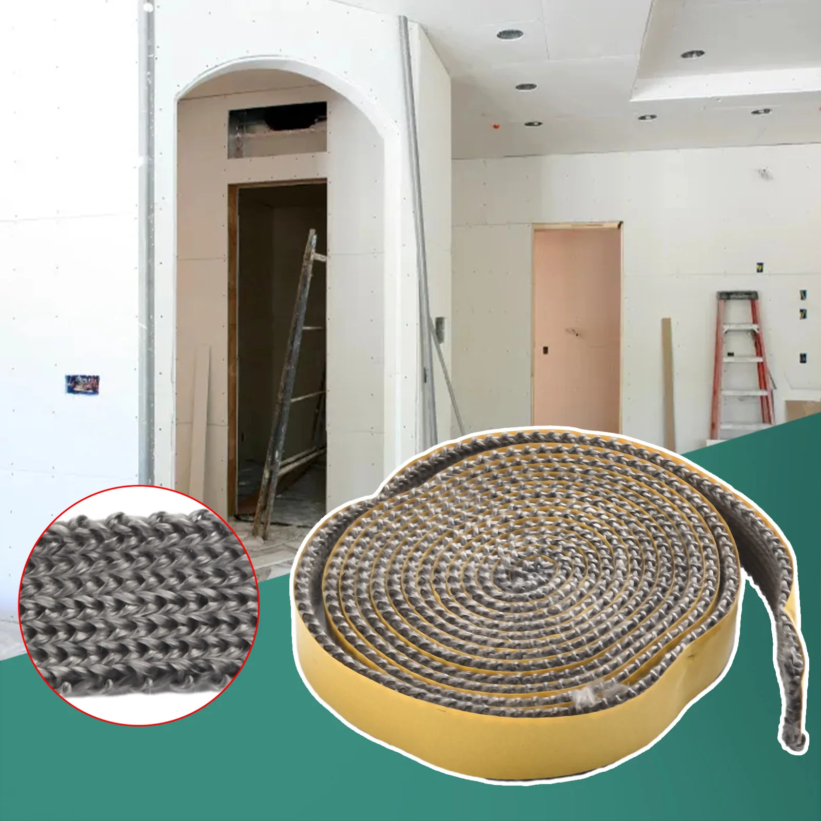 

New Practical Stove Rope Glass Seal Replacement Stove Fire Tape Temperature Resistance 18mmx3mm 2.5m Length Black