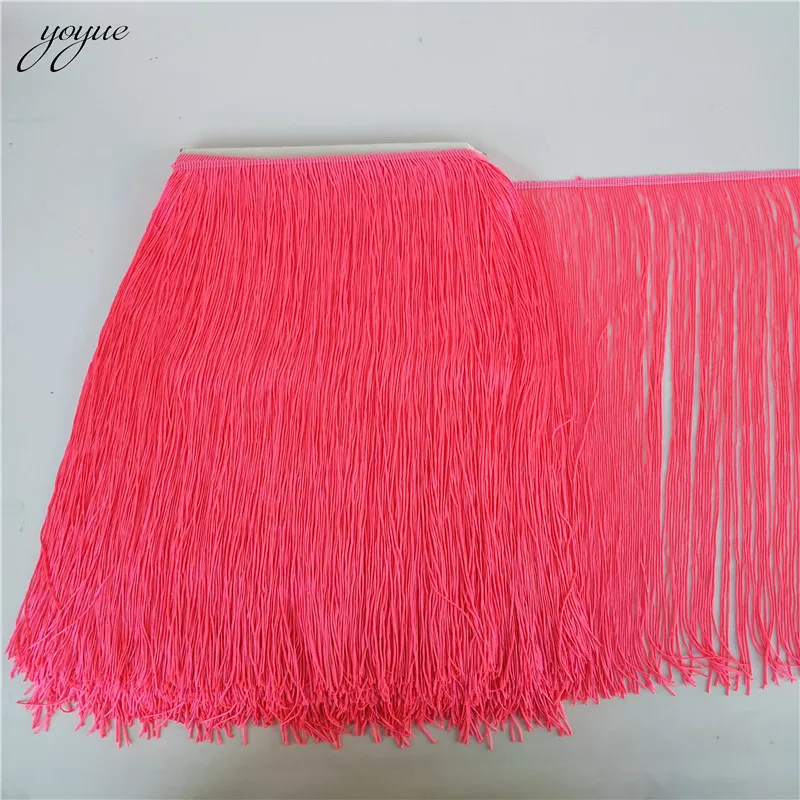 

10Yards 50cm Wide Peach red Lace Fringe Trim Tassel Fringe Trimming For DIY Latin Dress Stage Clothes Accessories Lace Ribbon