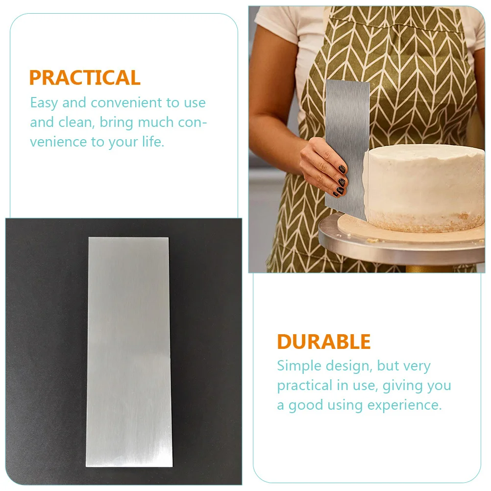 

3Pcs Cake Scrapers Stainless Steel Cream Scrapers Baking Supply Kitchen Spatulas Cake Decorating Tool Smoother