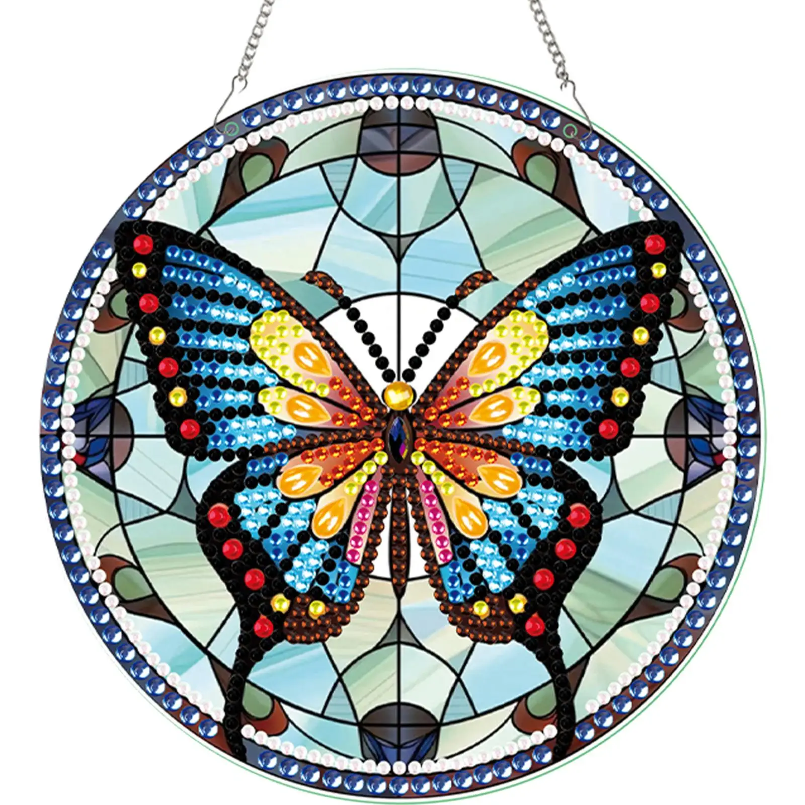 

2pcs Butterfly Theme 2D Flat DIY Diamond Art Pendant Decor for Home & Window
