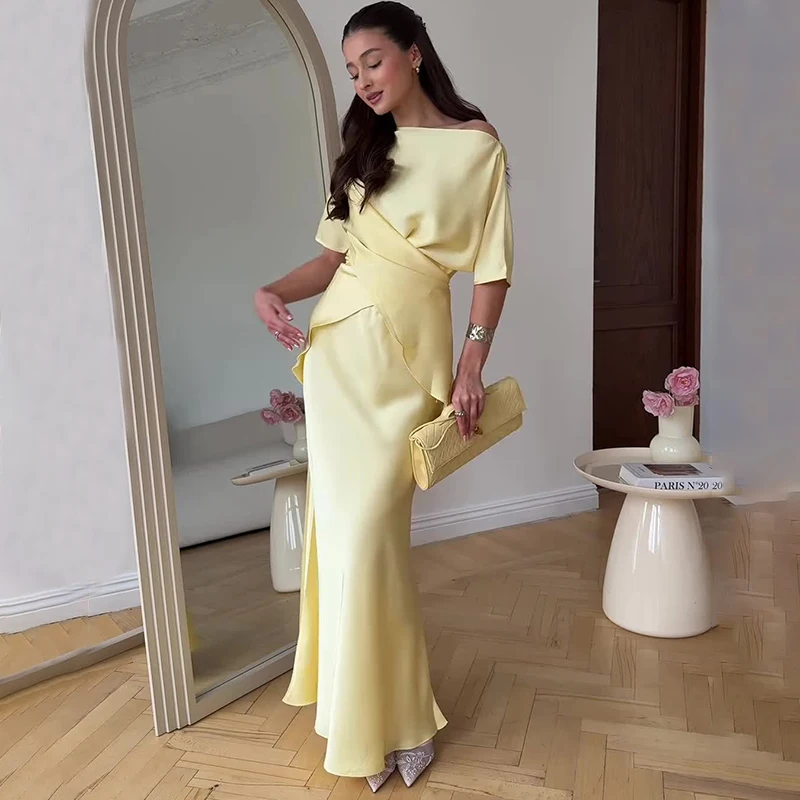 

Ticketsx Желтый комплект с юбкой неправильной формы, женский комплект с косым воротником на шнуровке, топ с высокой талией, юбка-русалка, женский комплект 2025, летний сексуальный комплект с юбкой