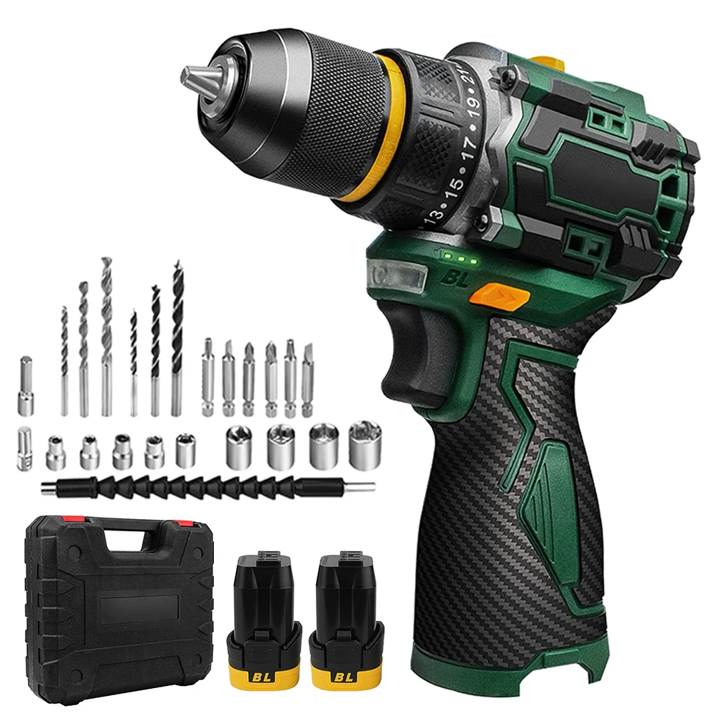 55 N.M 10 MM 23 + 1 Drehmoment Bürstenlosen Elektrischen Schlagbohrmaschine Metall Ratsche Chuck Akku-bohrschrauber Elektrische Schraubendreher DIY power Tools
