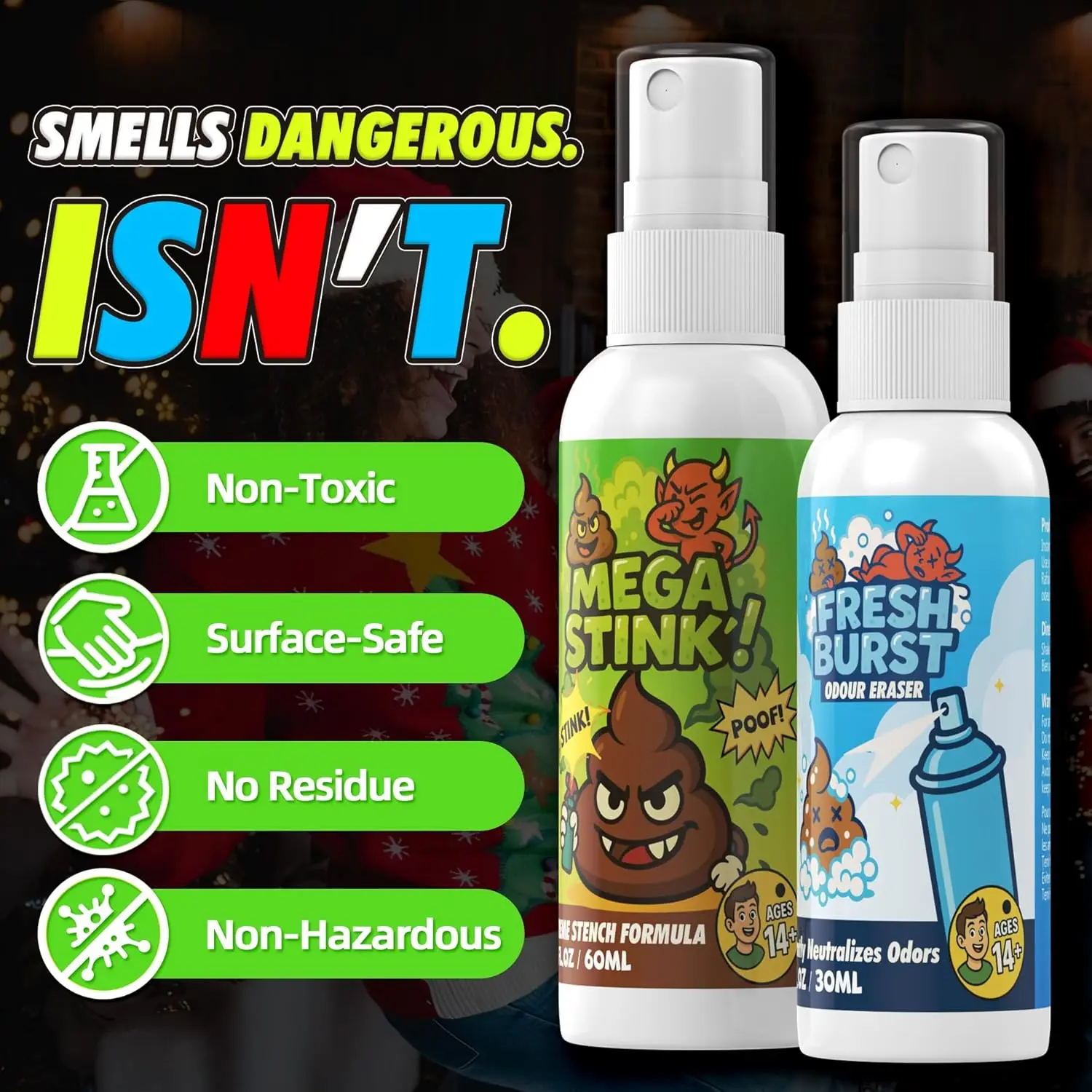 Stinkspray für Scherze, Hochwirksamer Echter Stinkspray, Schnelle Geruchsbeseitigung, Urkomischer Scherzartikel für Partys, Erwachsene, Büro-Kaos, Nicht Giftig – Detail 2