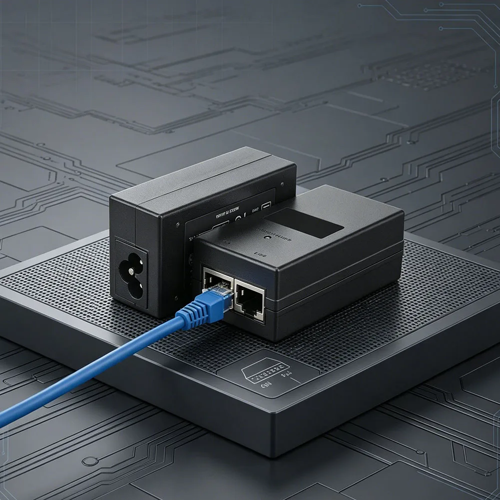 48V Gigabit Ethernet For poe Injector 2 Pack for Powering and Connecting IP Cameras Wireless Bridges and Phones