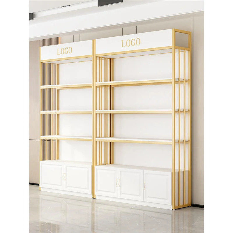Hot Selling Wood Durable Living Room Multi-layer Nail And Cosmetic Display Cabinet Salon Furniture Storage Rack