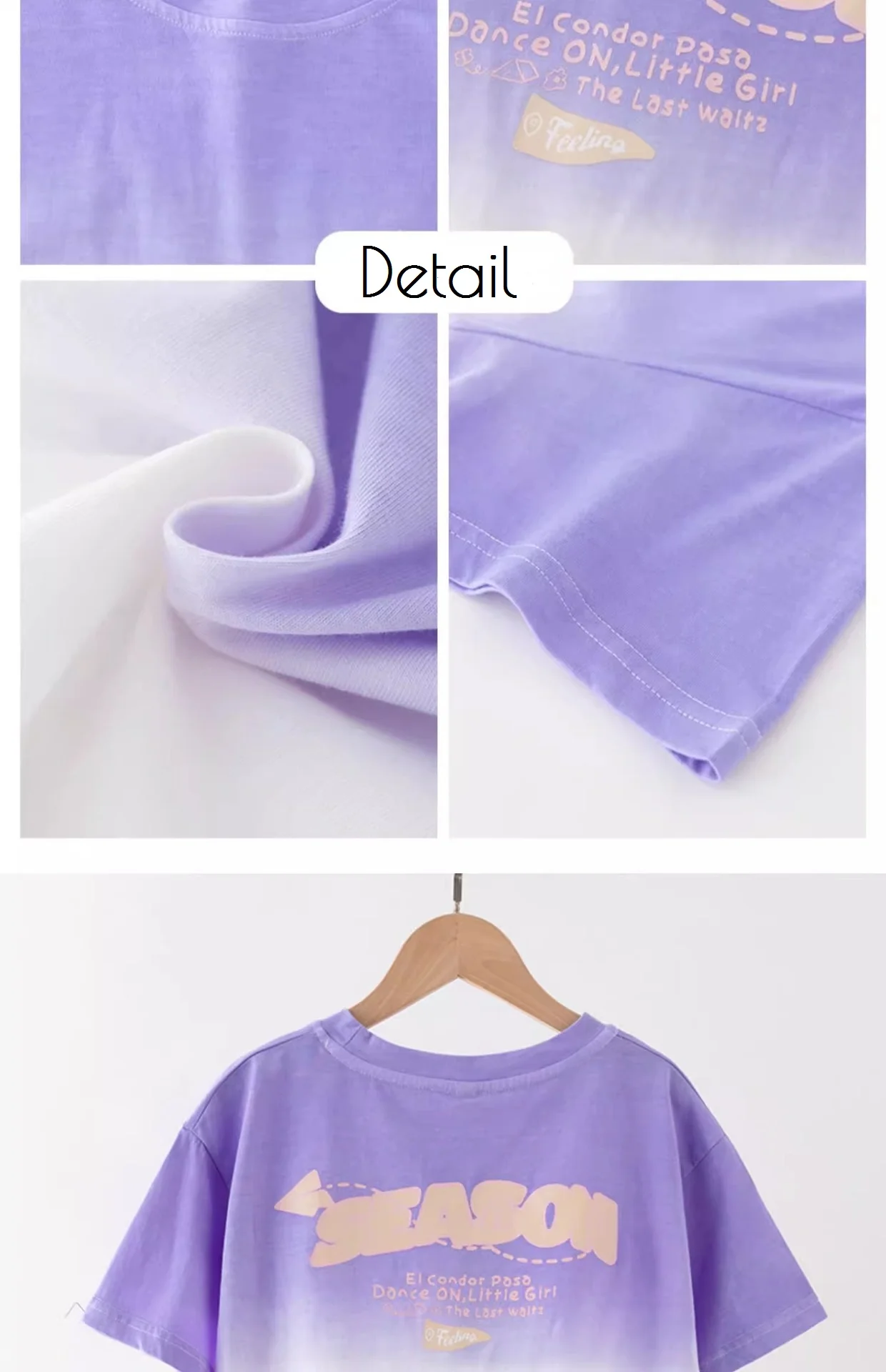 Summer Girls Cotton Gradient Contrast T-Shirt Tops+Ice Silk Insect-Proof Pant Set School Kids 2PCS Tracksuit Child Outfit 5-16Yr image 6