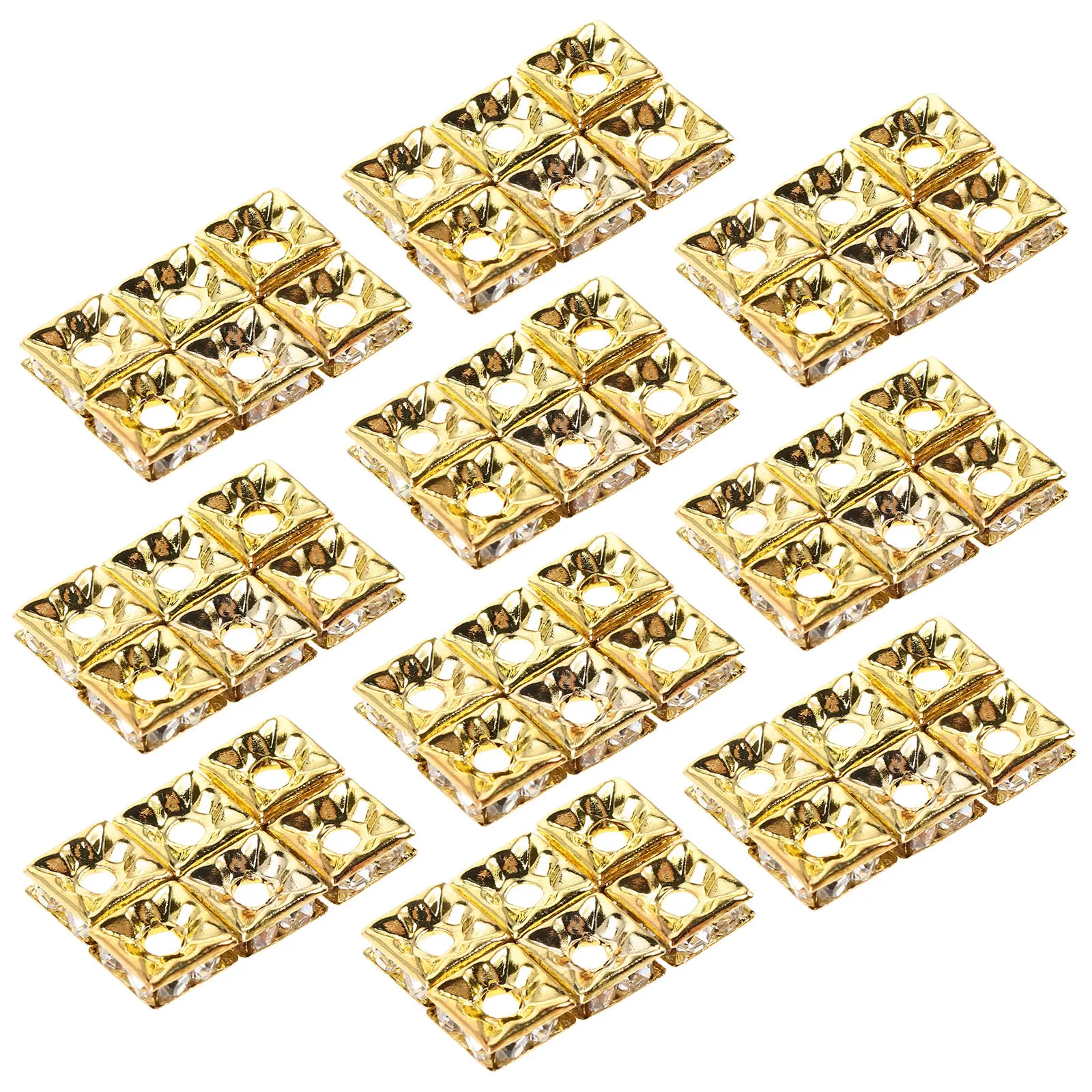 60Pcs Beads For Bracelets For Beads For Handmade Jewelry Christmas Jewelry Making Water Drill Loose Sparkly