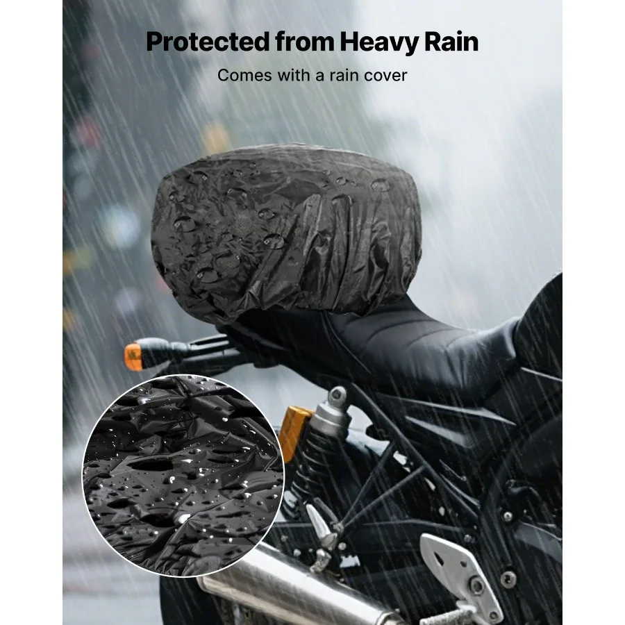 حقيبة ظهر قابلة للتوسيع للدراجات النارية للمقعد الخلفي حقيبة تخزين 2234 لتر لركوب المسافات الطويلة والتنقل اليومي مقاومة للماء