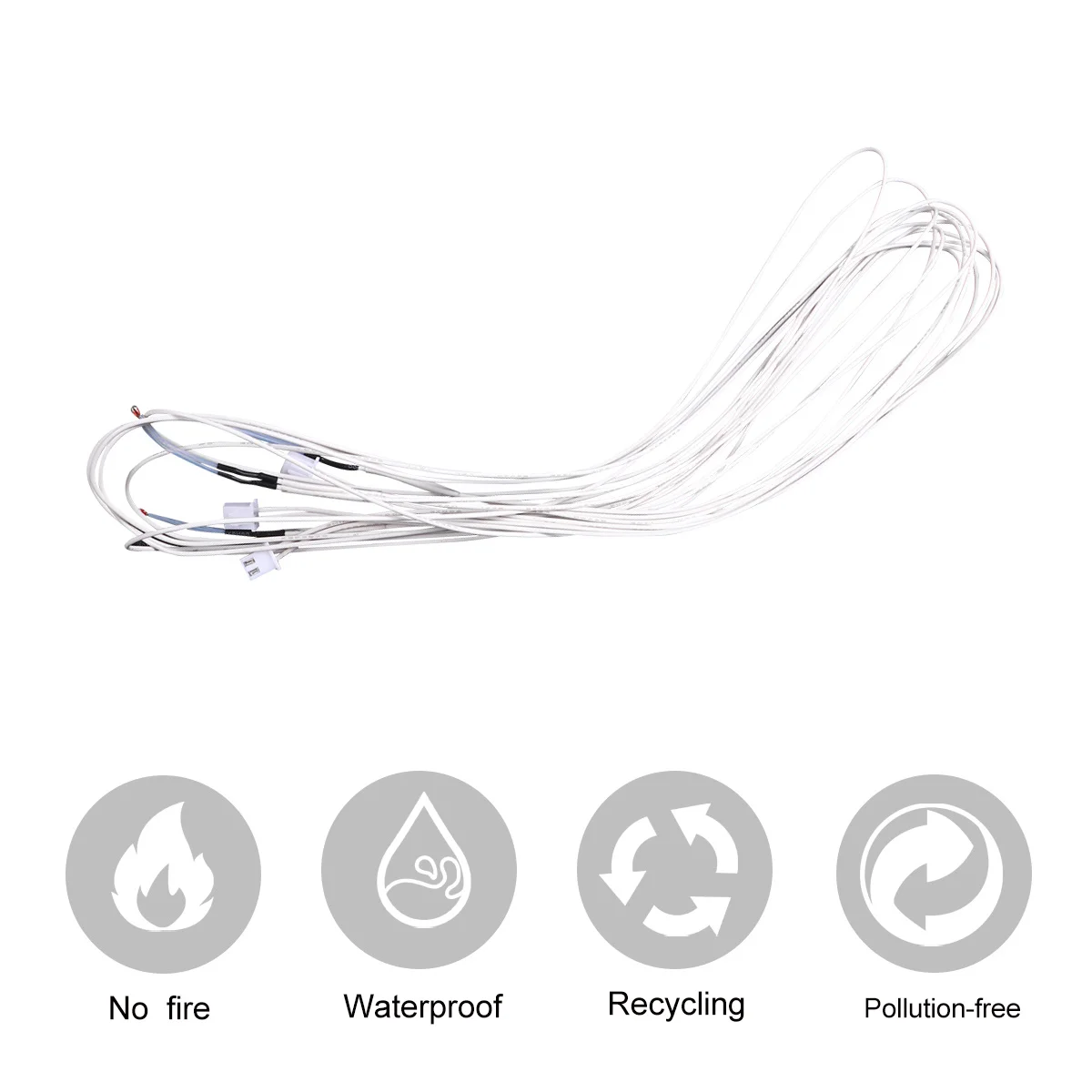 3Pcs Ntc 3950 100k Thermistor White High Temperature Cord 1 Meter Wiring Xh2.54-2p Terminal for 3D Printer Heatbed Hot End