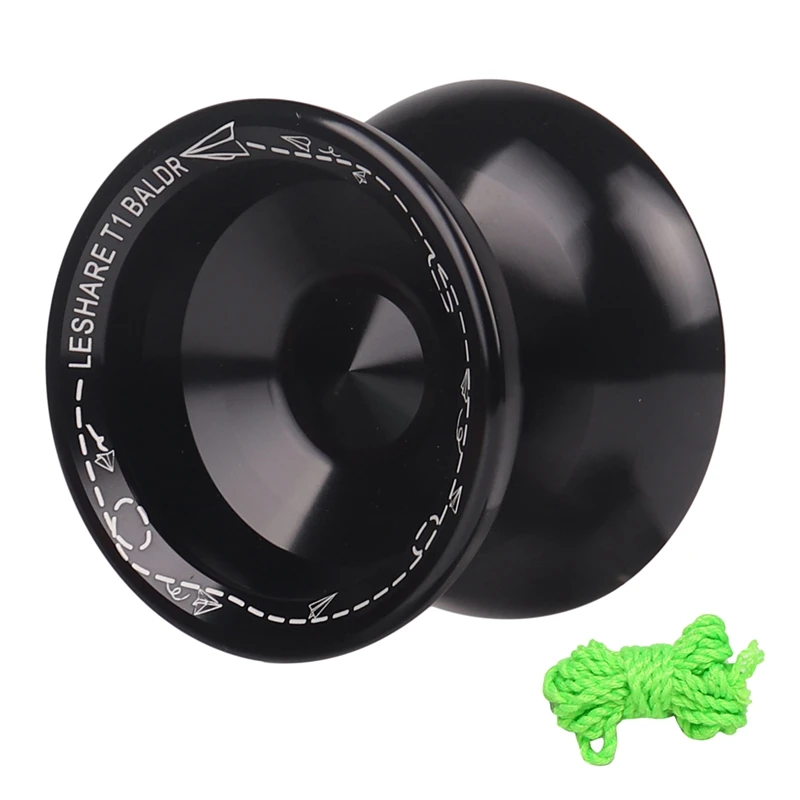 Yoyo Unresponsive Yoyo Competitive Yo-Yo,Alloy Yoyo for Beginners,Easy Practise Tricks,with Strings,Black-SPMI