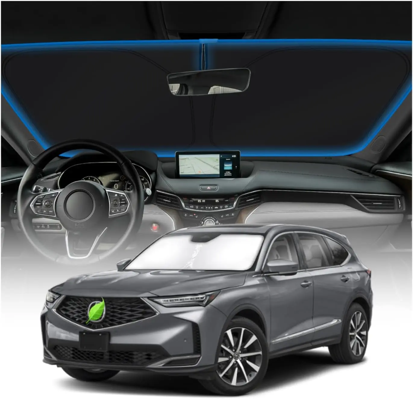 

Windshield Sun Shade for Acura MDX Accessories 2021-2024 2025 2026 Window Sunshade Sun Visor Protector Foldable Blocks UV Rays K