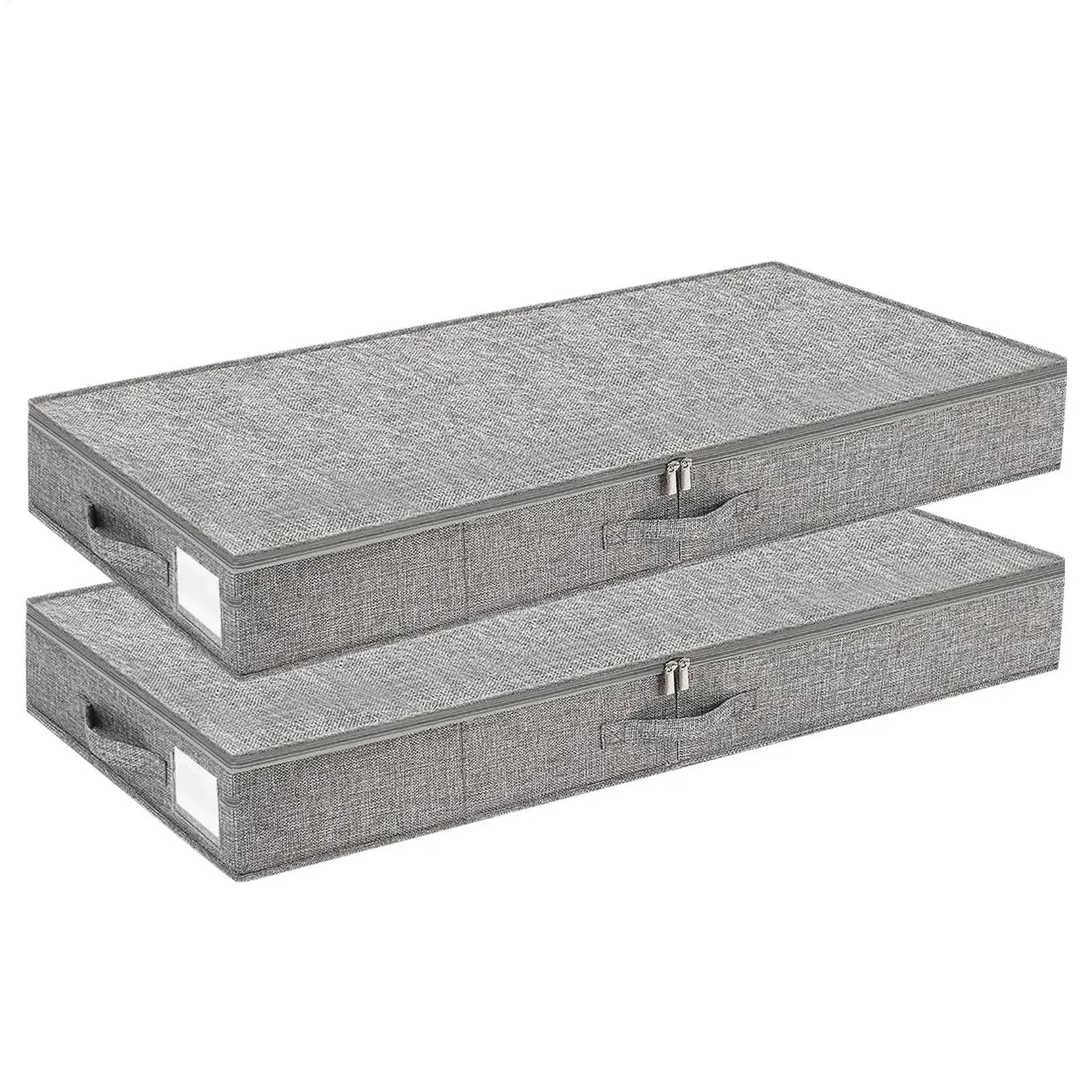 2pcs Under Bed Storage Box 10cm High Ultra-thin Clothes Organizer Dustproof Folding Bedroom Cloth Organizer Blanket Storage Bin