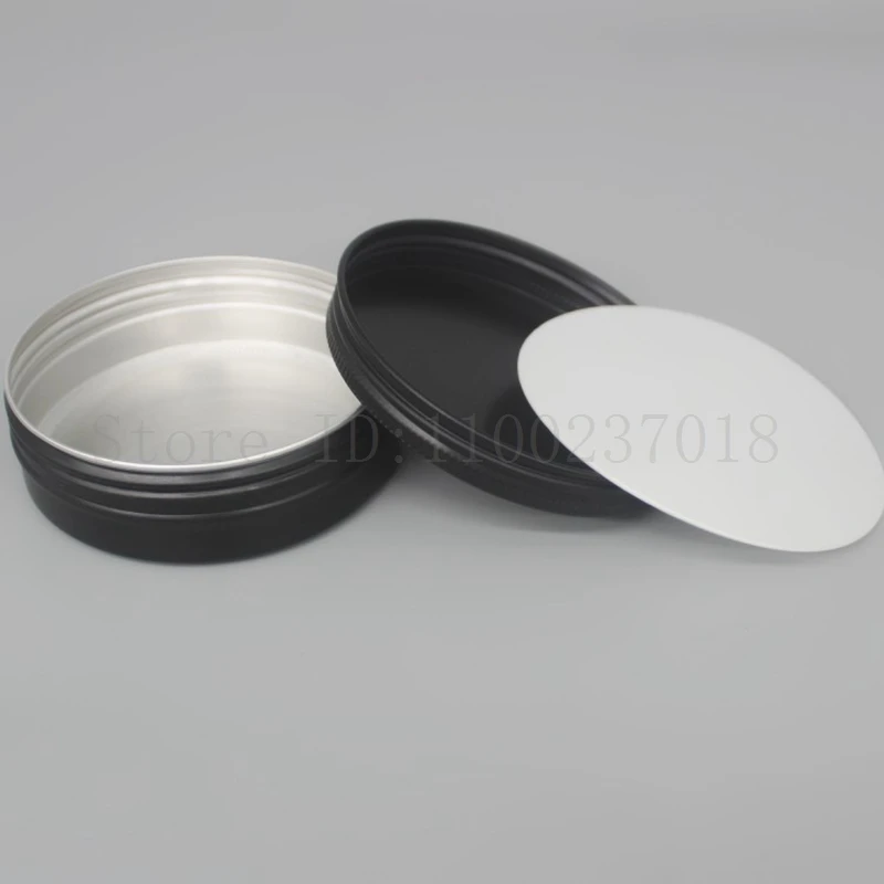 10 50 100pcs/lot Black Empty Round Aluminum Box Metal Tin Cans Cosmetic Cream DIY Refillable Jar Tea Aluminum Pot