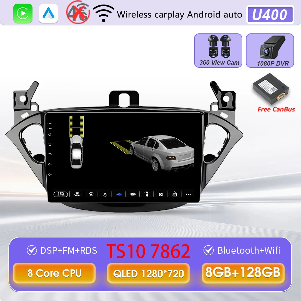 Carplay 2 Din Android 16 autoradio audio multimedia voor Opel Corsa E 2014 2015 - 2019 GPS navigatie autostereo monitor BT WIFI