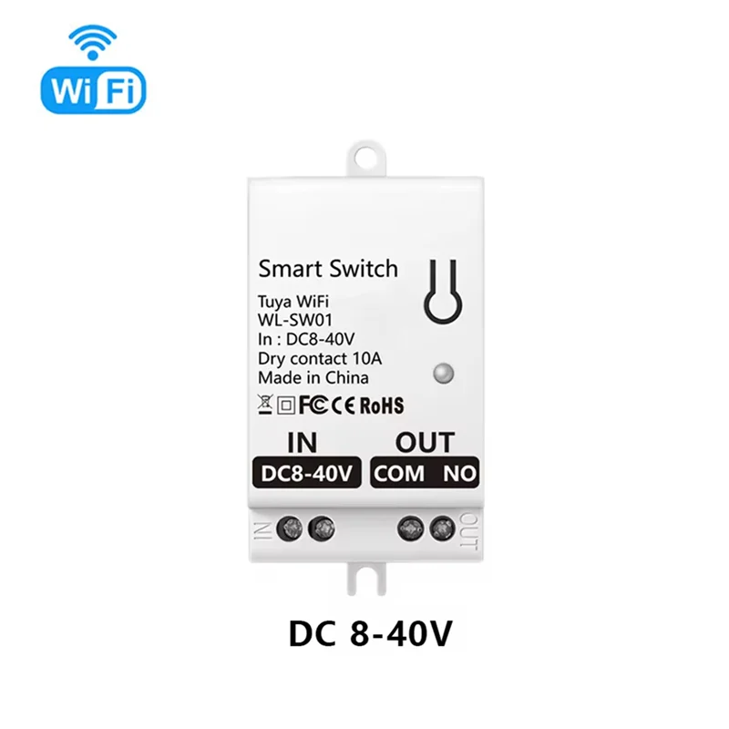 BNVN-2X Tuya Smart Wifi Dry Contact Switch Module 10A Home Universal DIY Breaker Relay Work With Smart Life Alexa DC 8-40V