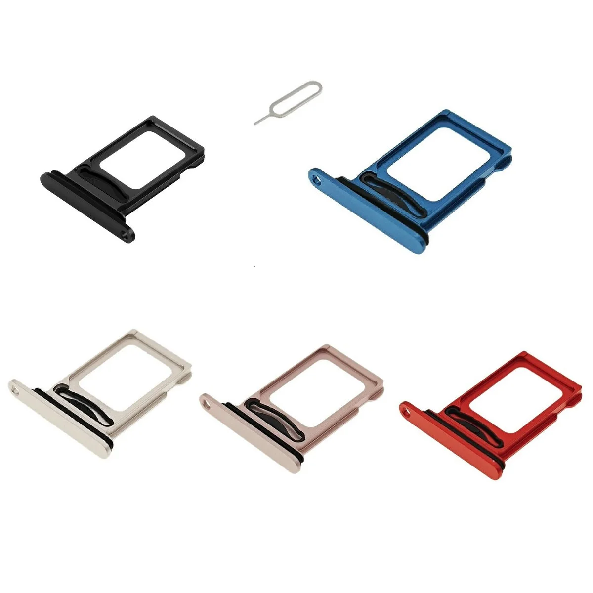 For Apple iphone 13 Single/Dual SIM Card Tray Sim Card Holder With Free Eject Pin Silver Black Blue Red Green Pink