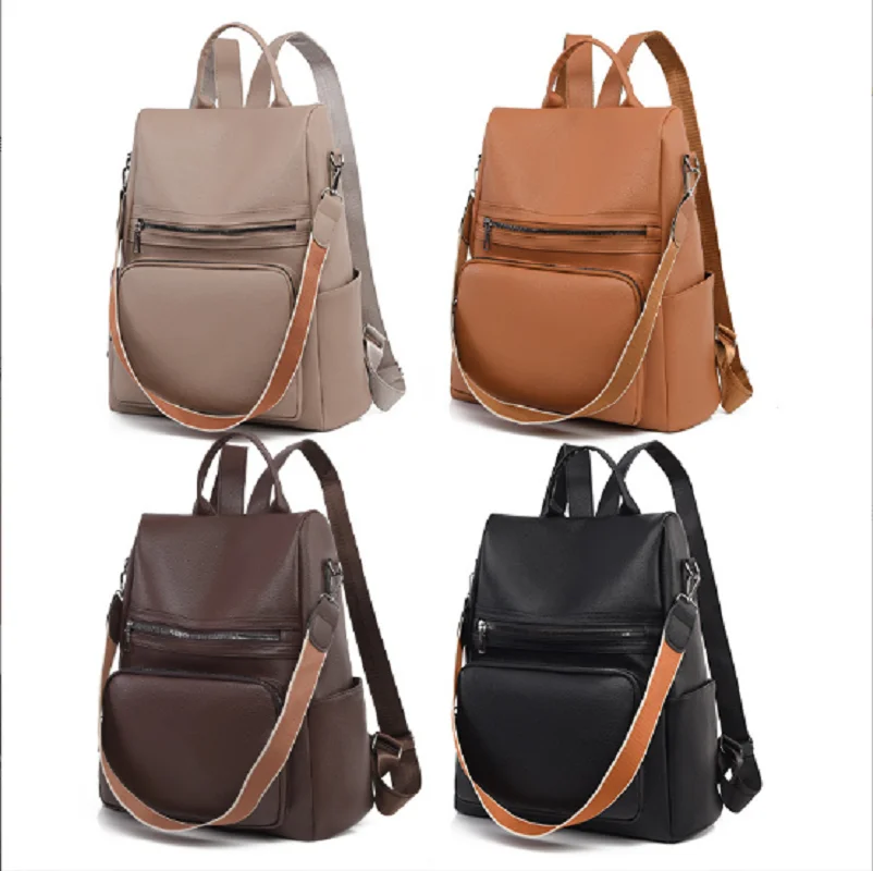

New Women's Soft Leather Anti Theft Travel Backpacks Fashion Vintage Large Capacity Shoulder Bags Totes Crossbody Bag Schoolbag