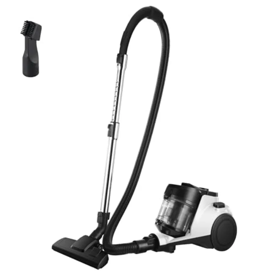 

Bagless Canister Vacuum Cleaner 1100W High Power Vacuum Cleaner for Carpets and Hard Floors HEPA Filter Extension Tube 2-in-1 C