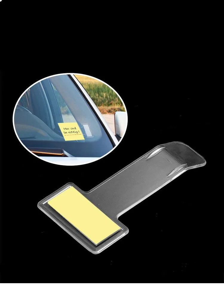 

2Pcs Car Window Glass Fastener Clip Transparent Auto Interior Organizer Car Windscreen Window Fastener Sticker Tickets Folder