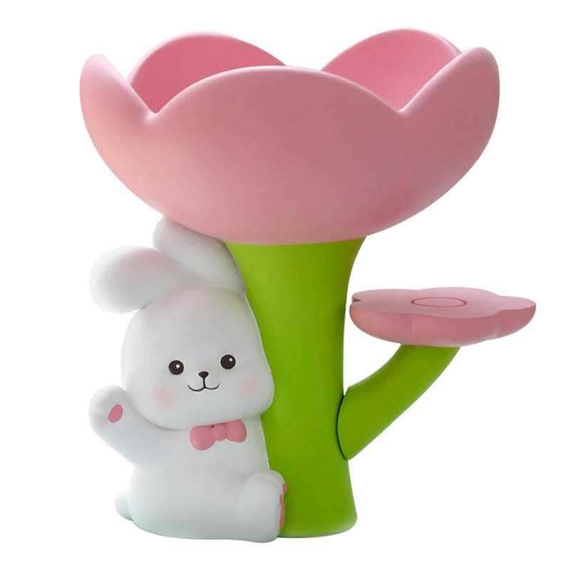 

Cute Bunny Flower Entrance Key Storage Tray Household Decor Jewelry Bowl Animal Key Holder Desk Tray