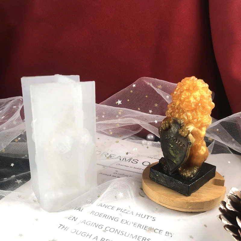 Lion Silicone Mold for Candle Hand-made Soap Desk Ornaments Drop shipping