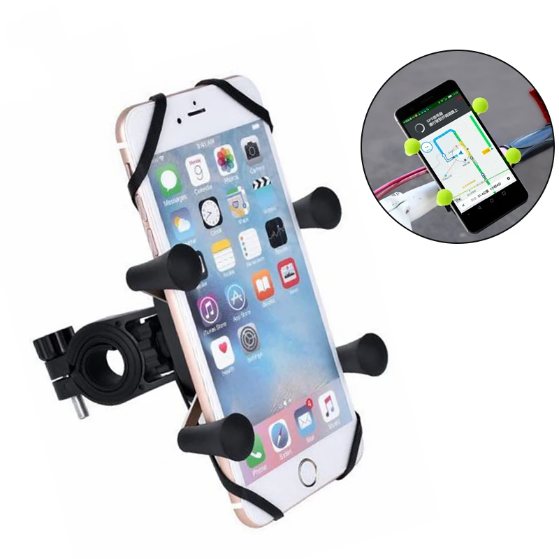 

Univerola Bike Phone Mount for Motorcycle&Bike Handlebars X-Clip Stand GPS Mount Bracket, Adjustable, Fits For iPhone 11/11 Pro